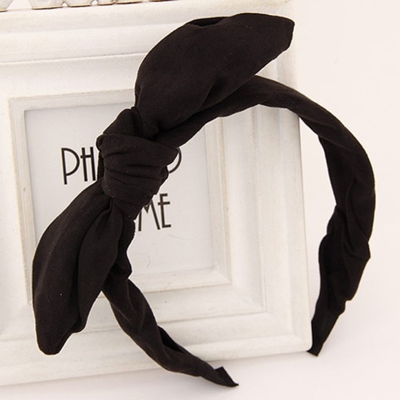 3 SOLID KNOTTED BOWS HEADBANDS - Picture 2 of 3